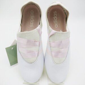 RARE Adidas Ballet Fu Low White Light Pink Ribbon Size 9 2012